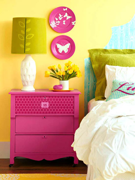 pink and green bedroom colors