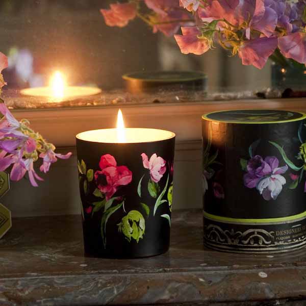 candles holders with floral designs