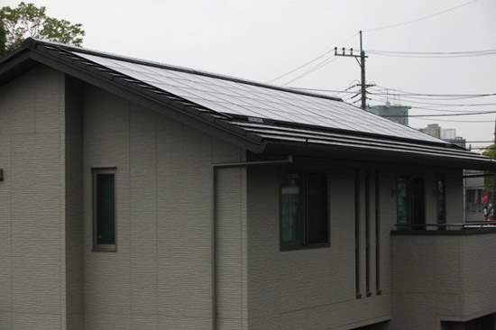 solar panels on roof