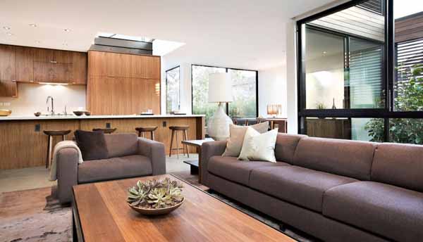 natural materials for living room design