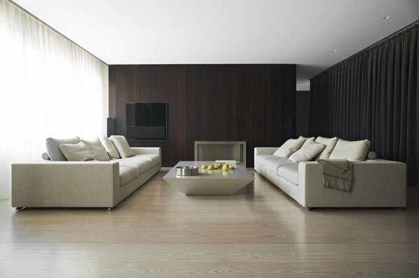 living room design in minimalist style