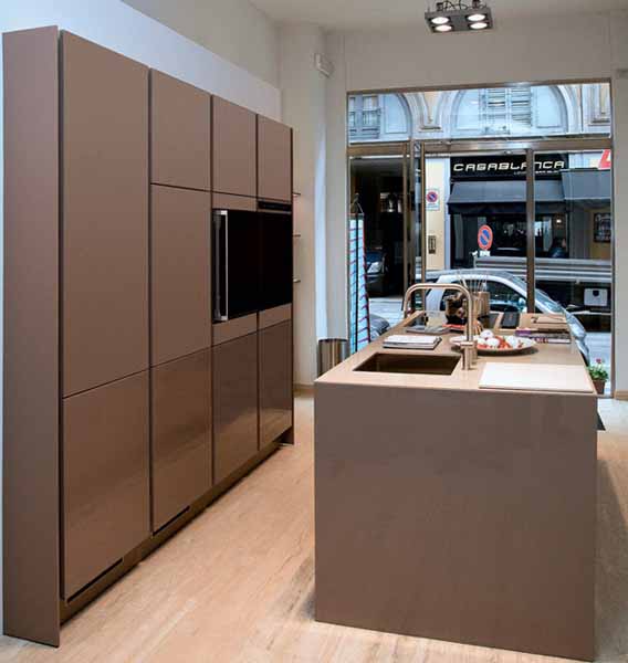 contemporary kitchen cabinets in brown color