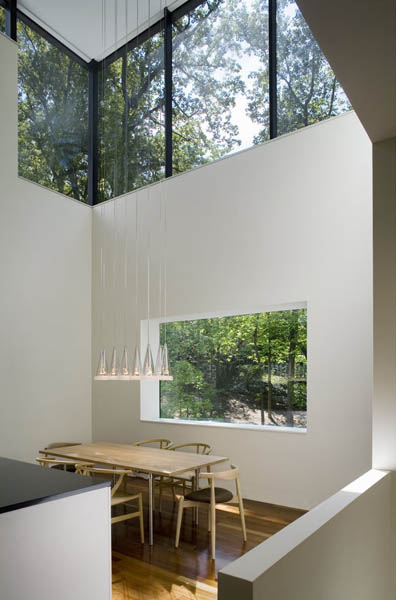 kitchen and dining room with double ceiling