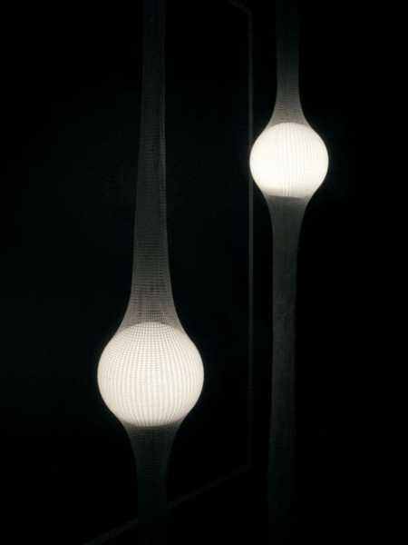 pendant lights with glowing led globes