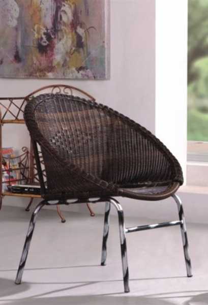 wicker chair with metal legs