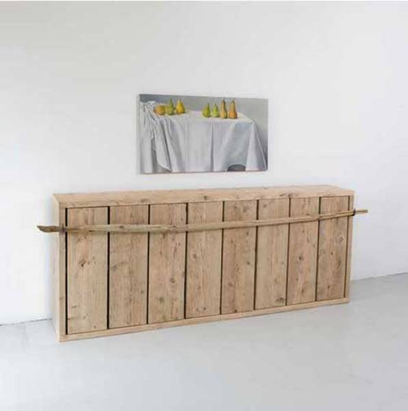 storage furniture made of salvaged wood pieces