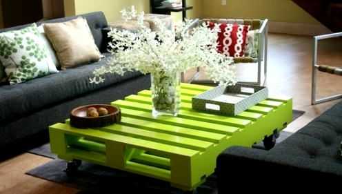 green coffee table