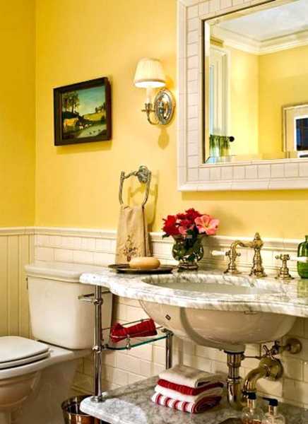 25 Modern Bathroom  Ideas Adding Sunny Yellow  Accents to 