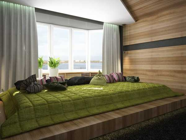 bedroom decorating in green and brown colors