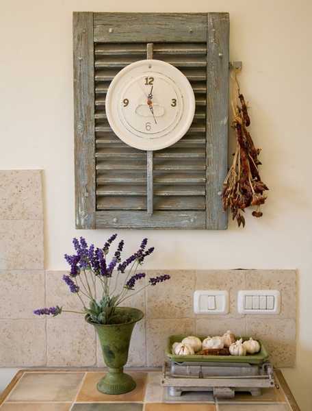 window shutter with wall clock