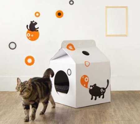 diy cardboard cat house