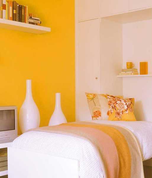 yellow paint and bedroom decor accessories