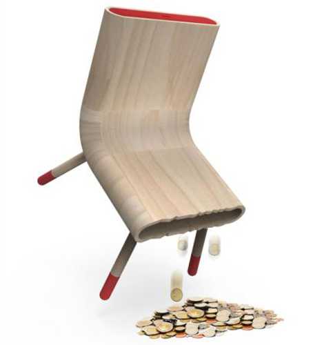 designer chair piggy bank