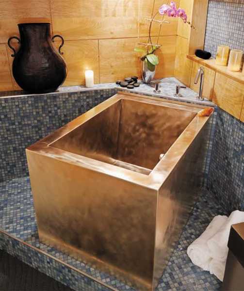 cube shaped bathroom tub