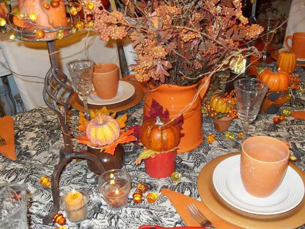 Colorful Fall Table Decoration Halloween Party Decorations And