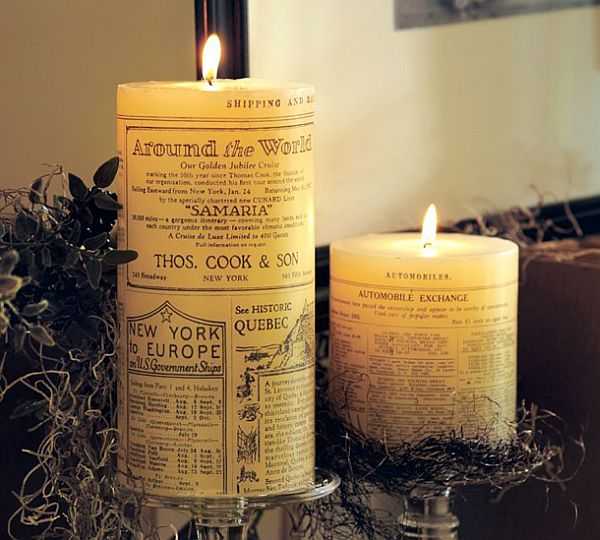 newspaper candles