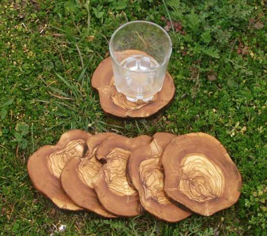 solid wood coaster set