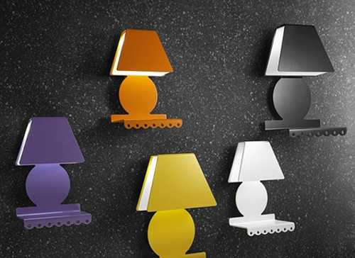 colorful wall lights with shelves