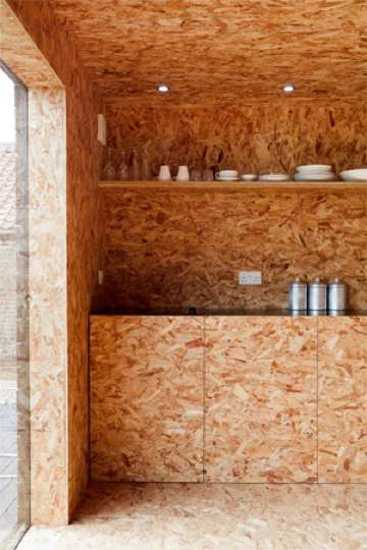 plywood wall design and shelves