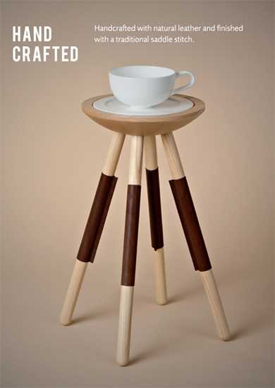 side table with plate and tea cup