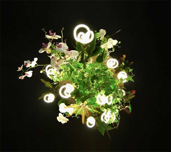 modern chandelier with plants