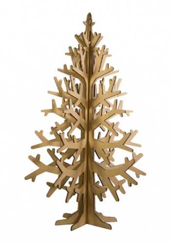 alternative christmas tree made of cardboard