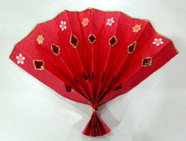 paper crafts for kids, red fan