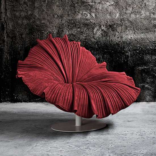 unique furniture design, red chair inspired by flower