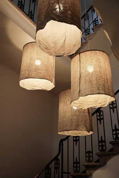 DIY Lighting Fixtures with Raw Linen Lamp Shades, Craft Ideas for