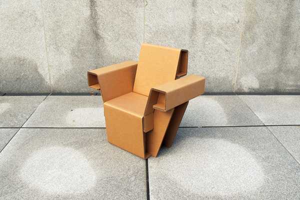 cardboard chair for outdoor rooms and interior decorating