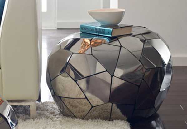 coffee table with metal mosaic tiles