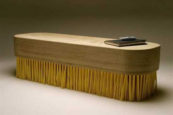brush wooden bench