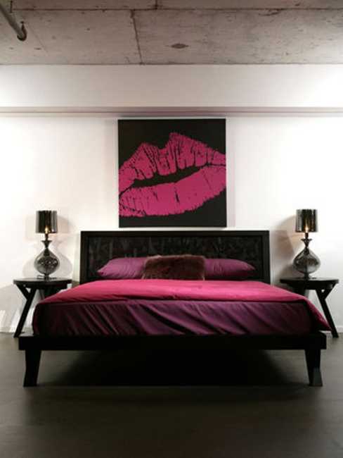 black and pink bedroom colors, modern bedroom design