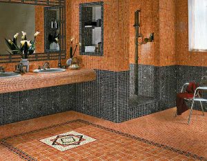 Modern Bathroom Remodeling Ideas, DIY Tiled Wall Design with Stripes