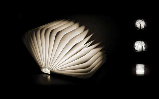 unfolding book lamp