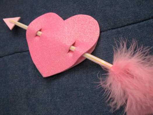 pink heart with arrow, valentines day crafts and gift ideas