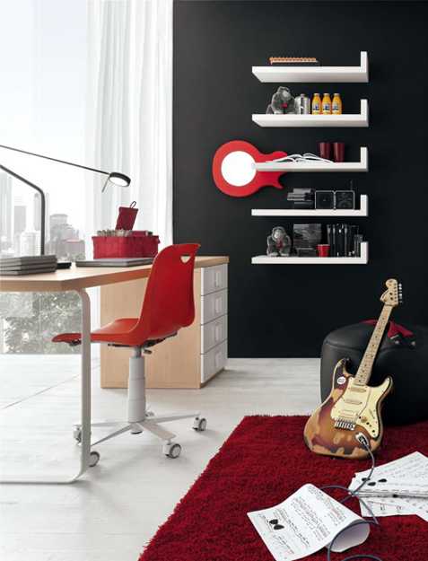 teenage bedroom decorating with music theme