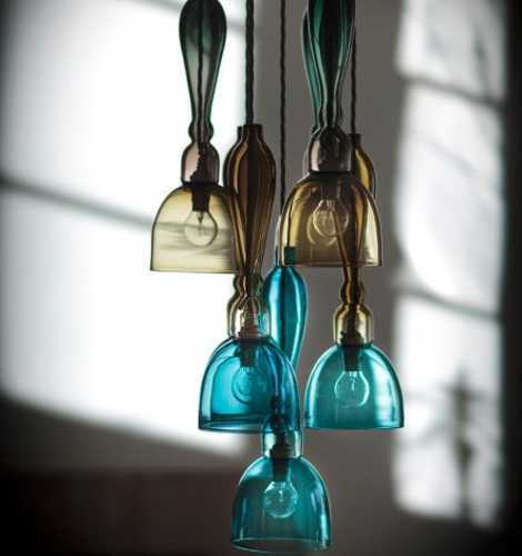 colored glass pendant light