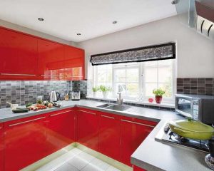 Modern Kitchen Design in Revolutionizing Bold Red Color