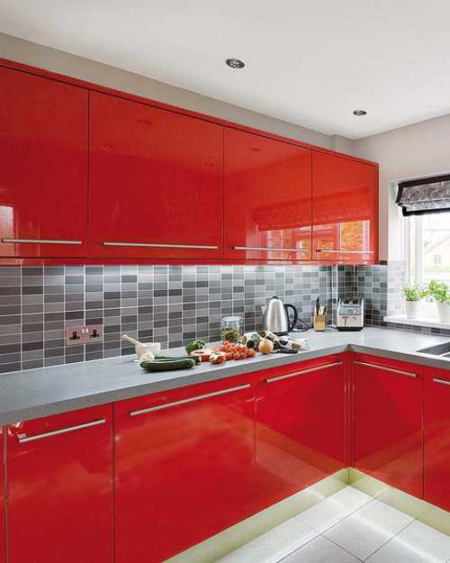 Modern Kitchen Design in Revolutionizing Bold Red Color