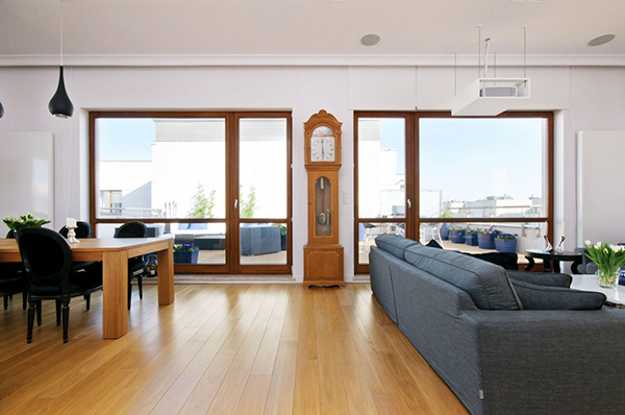 living room with wooden floor