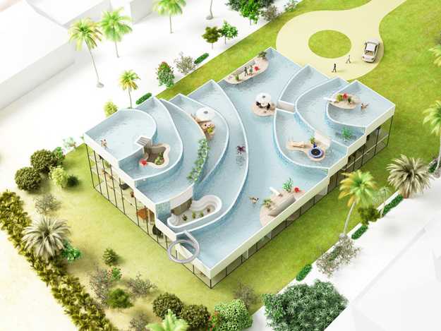 Stunning Contemporary House Design Concept With Huge Rooftop Swimming Pool,Personalized Glass Cutting Board Designs