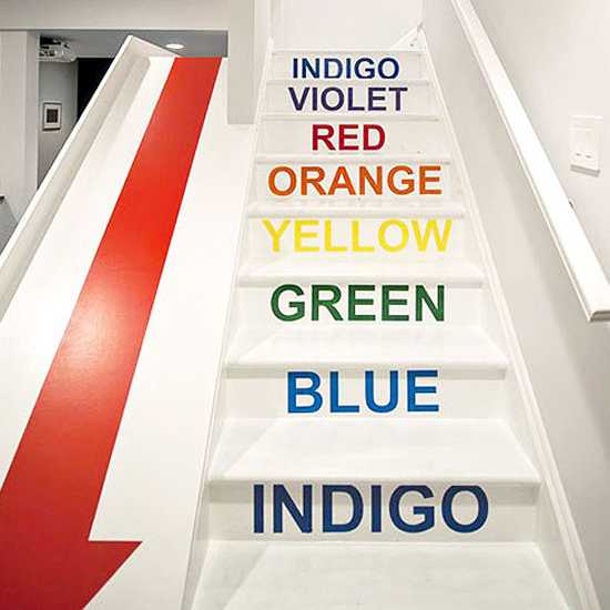 colorful painting ideas for wooden stairs