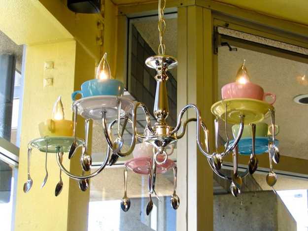 21 Unique Lighting Design Ideas Recycling Tableware and Kitchen