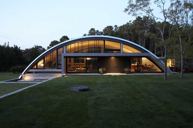 Modern House Design with Arc Roof Features Eco Friendly Contemporary