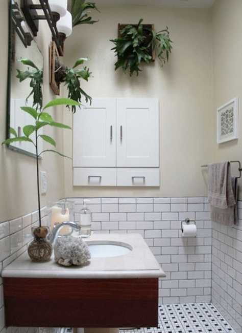 30 Green Ideas for Modern  Bathroom Decorating  with Plants 