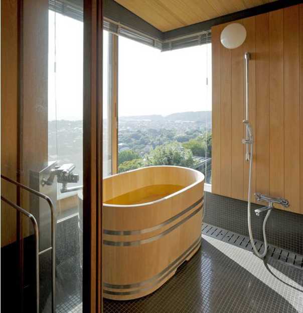 Elegant Modern Bathroom  Design Blending Japanese  