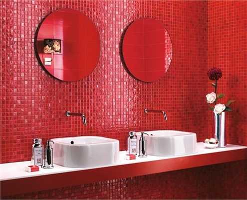 Modern Wall Tiles in Red Colors Creating Stunning Bathroom Modern Wall Tiles in Red Colors Creating Stunning Bathroom