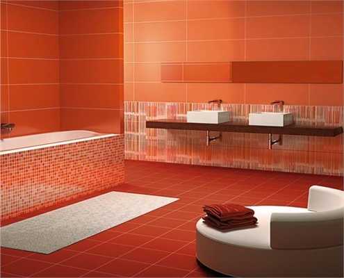 Modern Wall Tiles in Red Colors Creating Stunning Bathroom Modern Wall Tiles in Red Colors Creating Stunning Bathroom