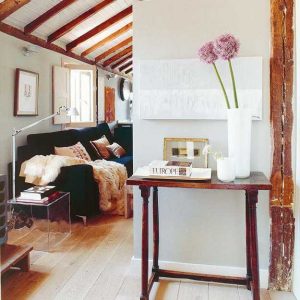 Picture of Smart Ideas for Decorating Small Apartments Featuring Antique Wood ...